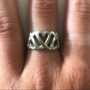 Silver heart ring
